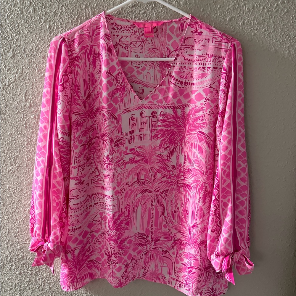 Lilly Pulitzer Pink Patterned Blouse